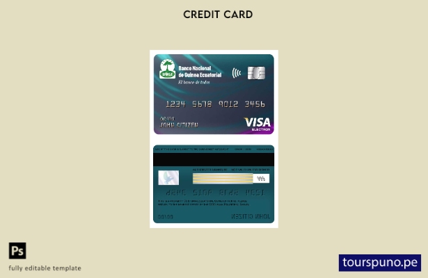 listo para imprimir plantilla de tarjeta electrónica visa del banco nacional d 1